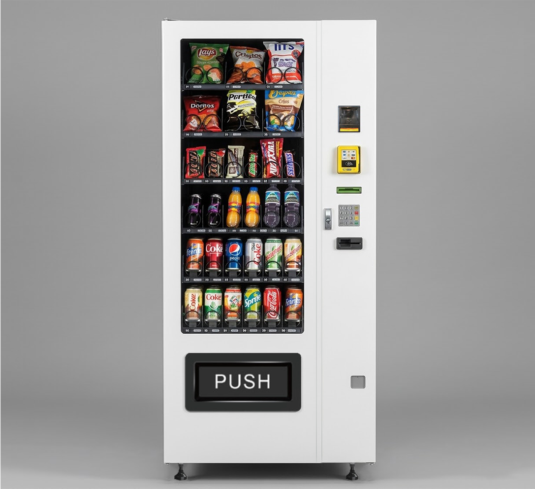 DV-3000 combo vending machine, compact snack and drink vending machine