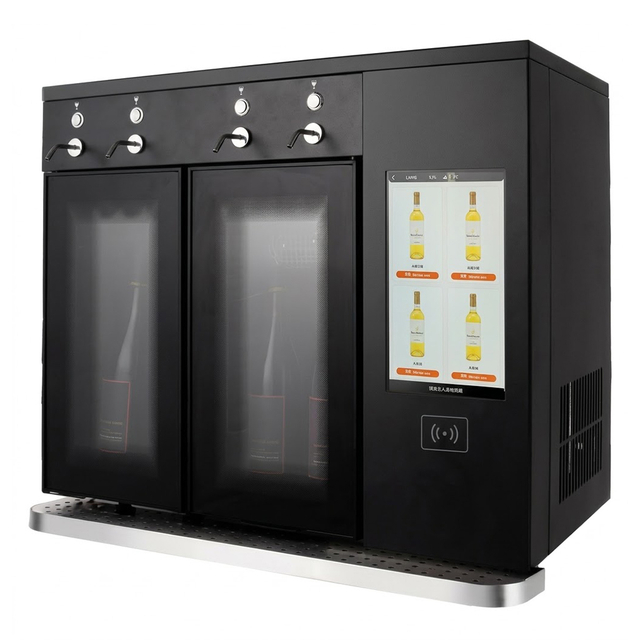 SC-4C-2 QR code wine dispenser, 4 bottle double-door smart wine preservation system