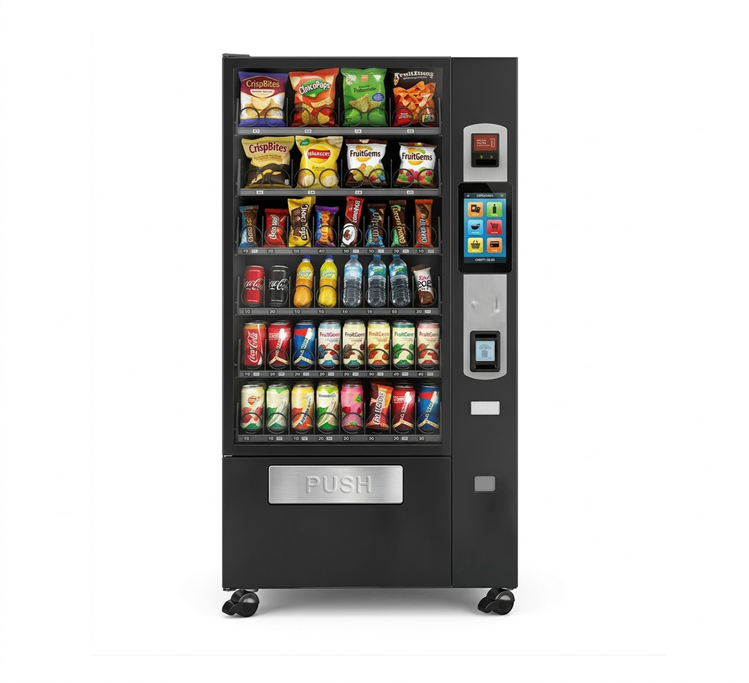 CV-4000C10 combo vending machine, compact snack and drink vending machine with touch screen