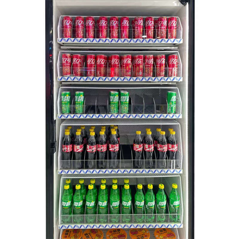 SJD-801C-R2IPS-NW gravity and visual recognition smart vending fridge for chilled drinks and fresh food