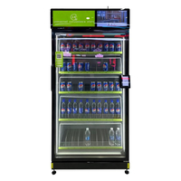 SJS-769C-R2EV Gravity and visual visual recognition smart vending fridge for chilled drinks and fresh food