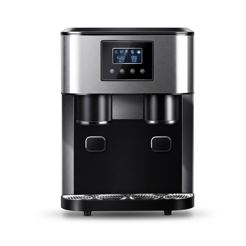 KIM15 ice maker and dispenser, 3 in 1 bullet ice, crushed ice and cold water dispenser