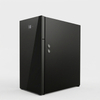 M10H(G) 9L milk cooler with touch LED door, black glass, 540mm height, designed for taller coffee machine setups