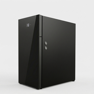 M10H(G) 9L milk cooler with touch LED door, black glass, 540mm height, designed for taller coffee machine setups