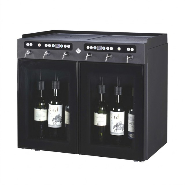 SC-6 wine dispenser, 6 bottle argon nitrogen wine preservation system double-door