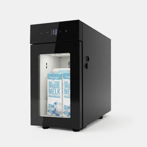 M10S 9L milk cooler with glass door and LED display, designed for coffee machines