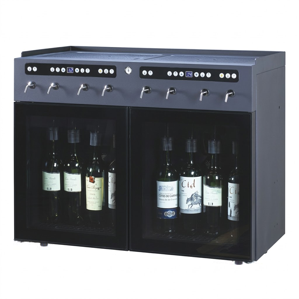 SC-8 wine dispenser, 8 bottle argon nitrogen wine preservation system double-door