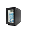M10LS low-profile 9L milk cooler with glass door, compact and space-saving for coffee machines