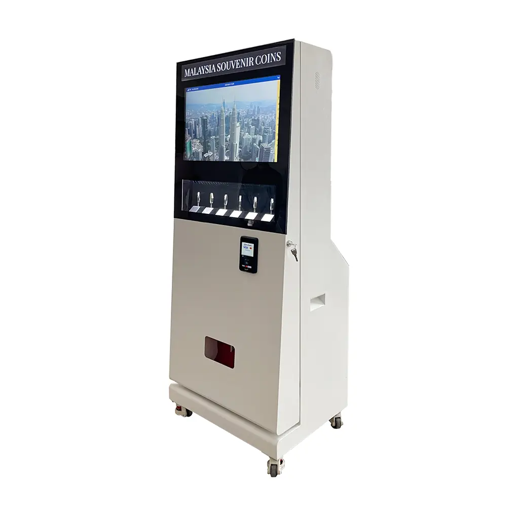 NJJS Malaysia Souvenir Coin Vending Machine – Side View with Payment Terminal