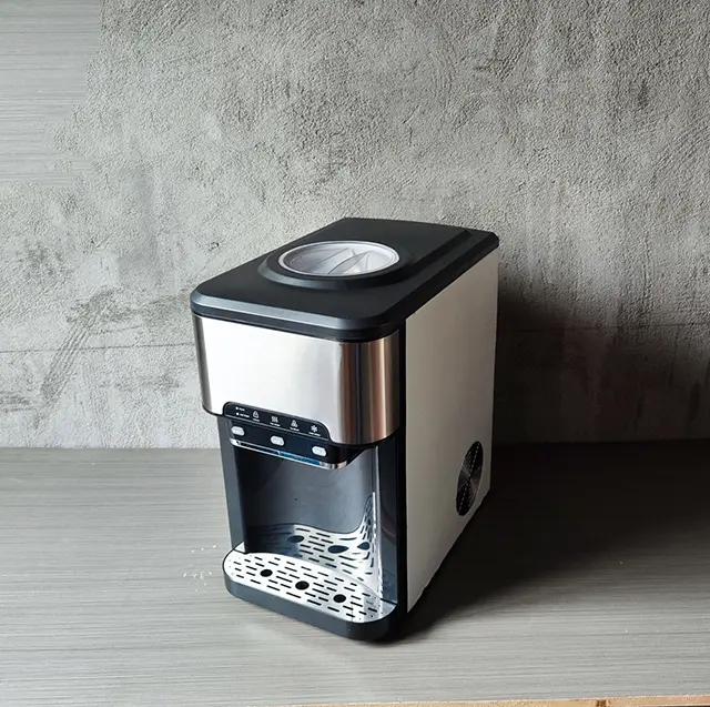 KIM20Y Countertop Ice Maker with Visible Ice Bucket, 1.2KG Ice Storage, Real Product Photo
