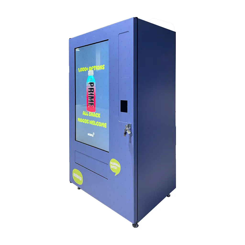 49-inch Touch Screen Vending Machine – Side View with Custom Branding