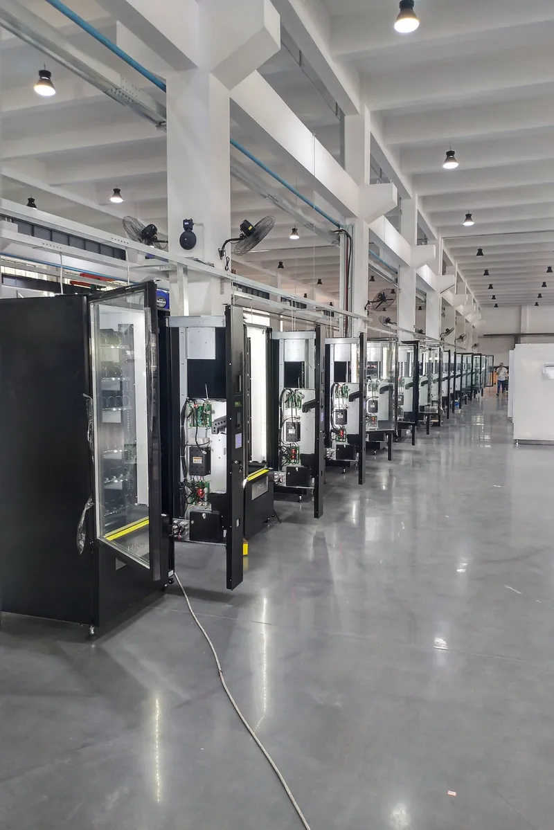 CV Series Vending Machines in Factory Workshop, Bulk Production Ready for Shipment
