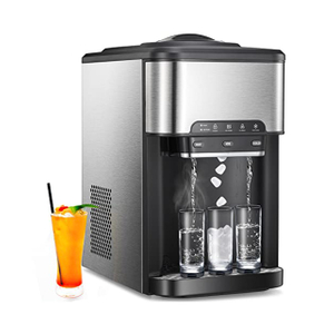 KIM20Y 20KG/24H Bullet Ice Maker with Hot & Cold Water Dispenser, Stainless Steel