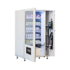 DV5000C10 combo vending machine with door open, showing internal trays and mechanism