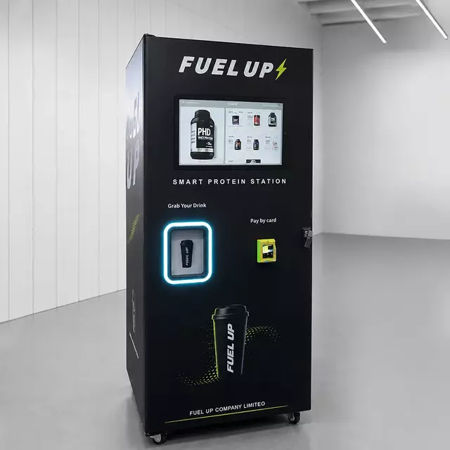 psv‑b1000w protein powder vending machine side angle view
