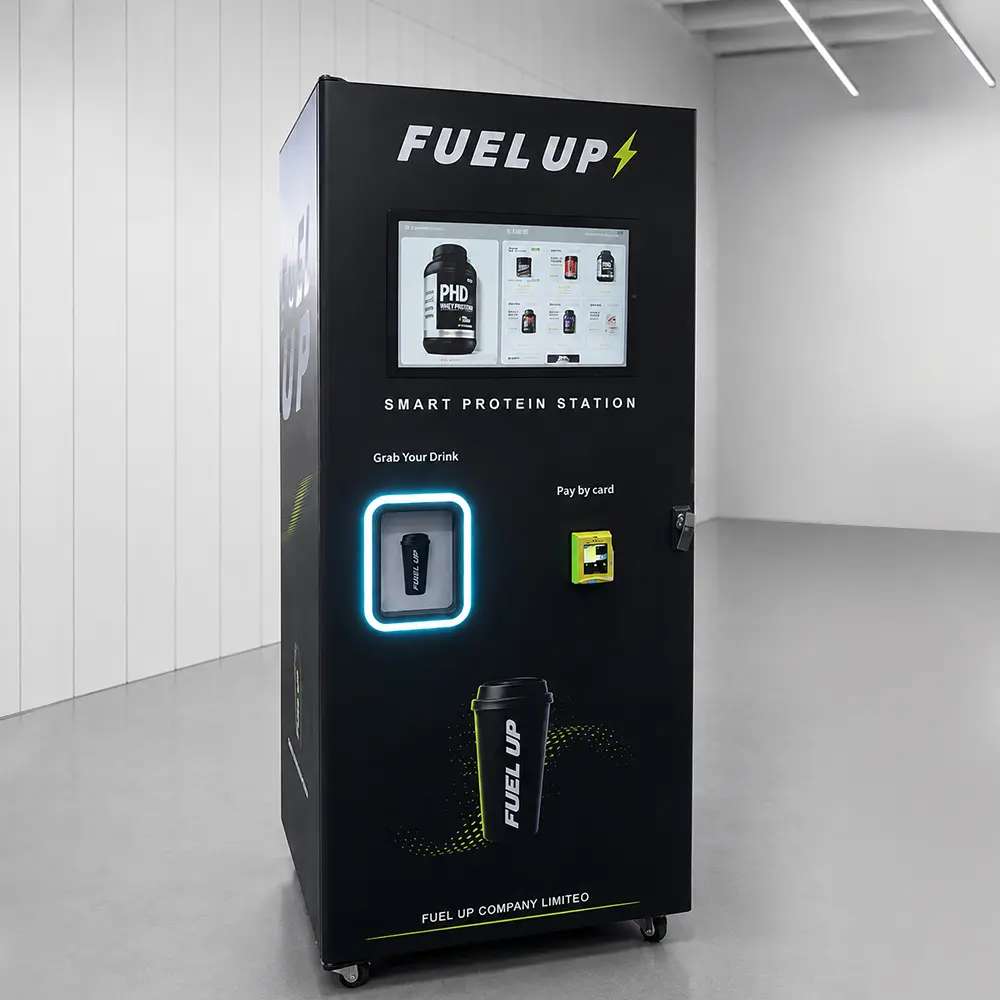 PSV-B1000W 21.5" Touch Screen Protein Shake Vending Machine with 5 Flavor Hoppers