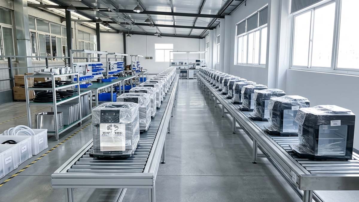 Nanjing Joint Smart Vending Machine Automated Assembly Line in Production Workshop